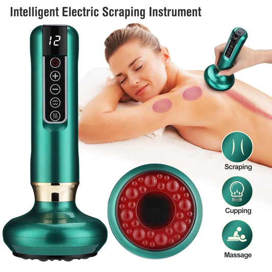 Electric Cupping Device 12/6 Level Vacuum Cupping Cans Rechargeable Scraping Cupping Cans Suction Massage Apparatus